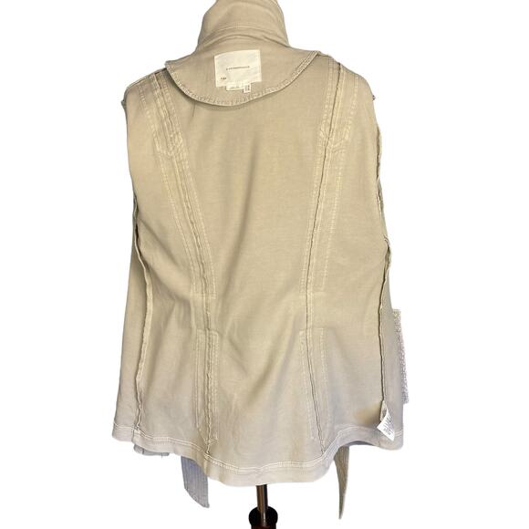 ANTHROPOLOGIE Cadet Belted Jacket in Stone Cream Size 12 - Picture 11 of 12